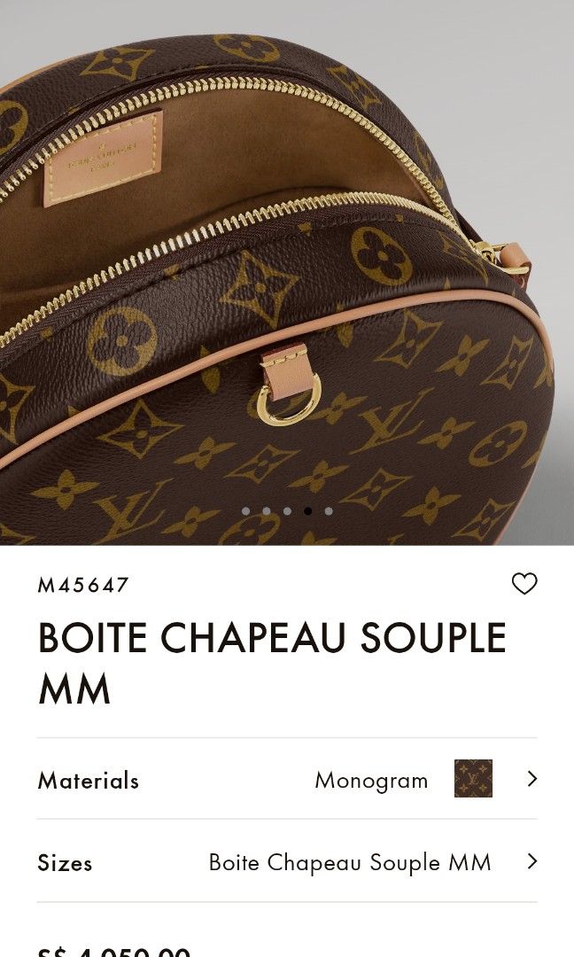 Authentic LOUIS VUITTON Monogram Boite Chapeau Souple MM M45647