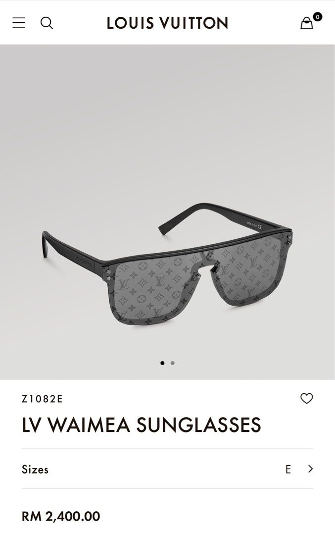 LOUIS VUITTON Acetate LV Waimea Square Sunglasses Z1082E Black