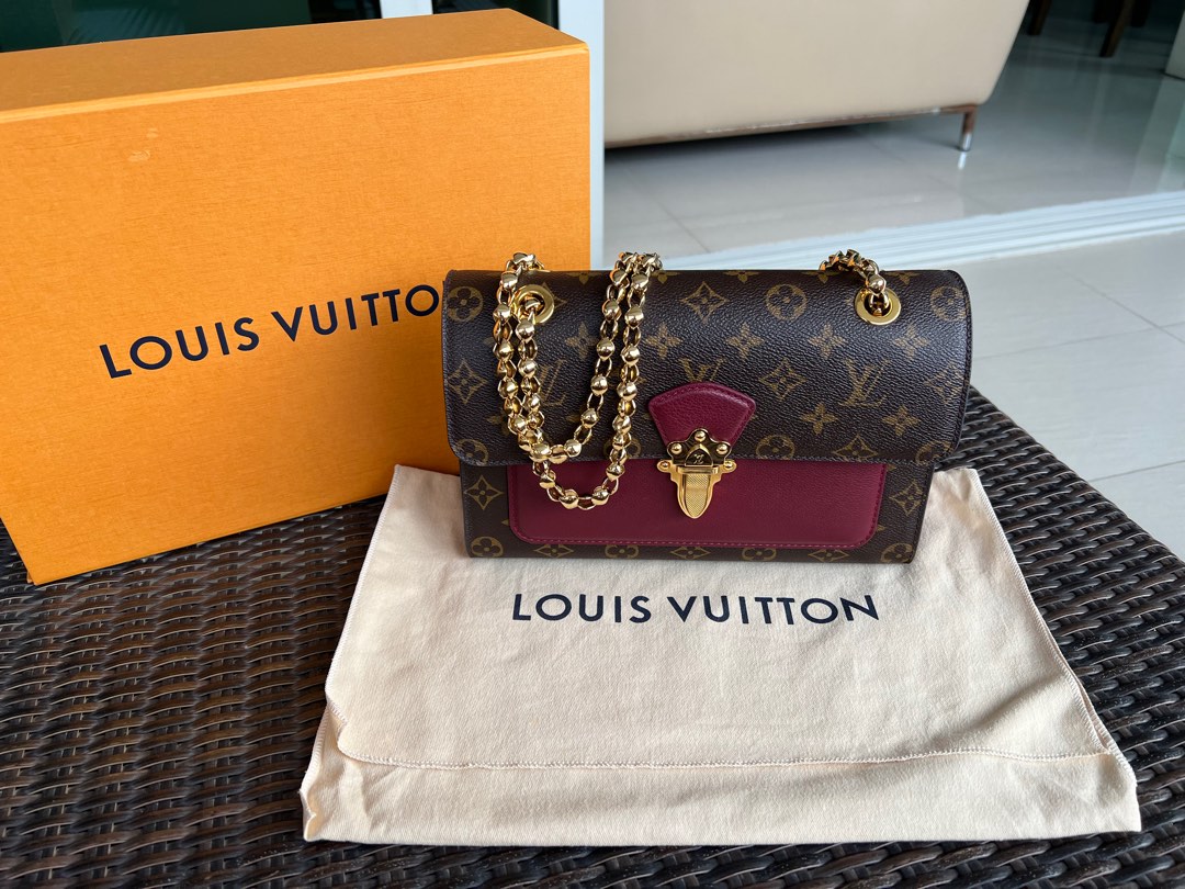 LV VICTOIRE MONOGRAM MAROON BAG, Luxury, Bags & Wallets on Carousell