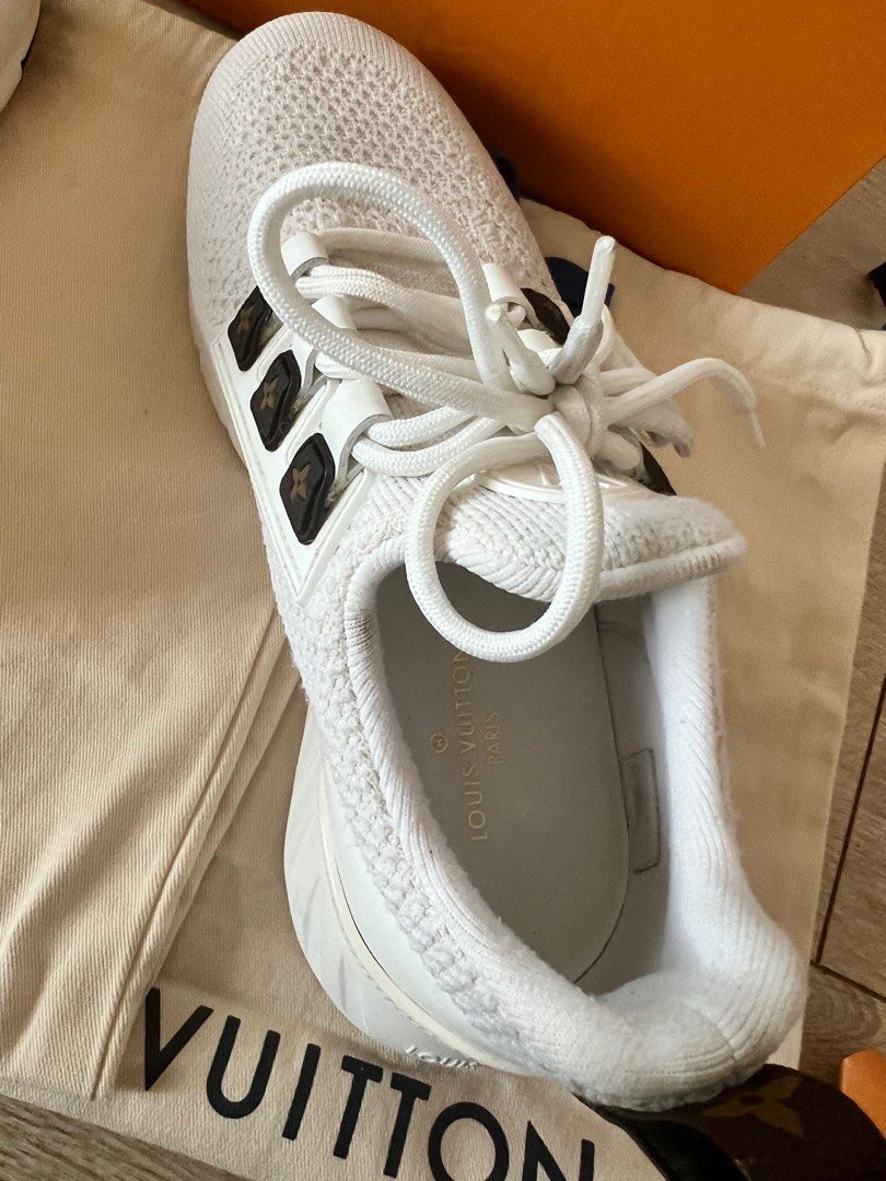 Louis Vuitton White Mesh and Monogram Canvas Aftergame Sneakers