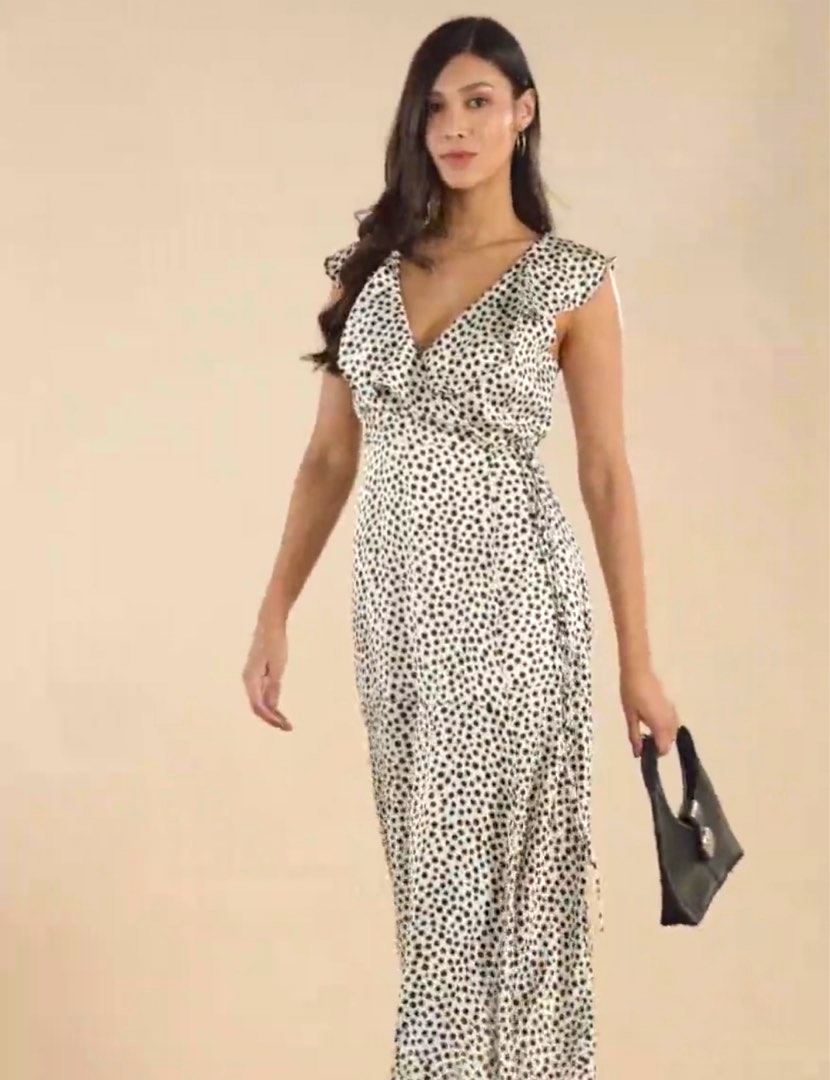 Mango wrap polka dot dress online