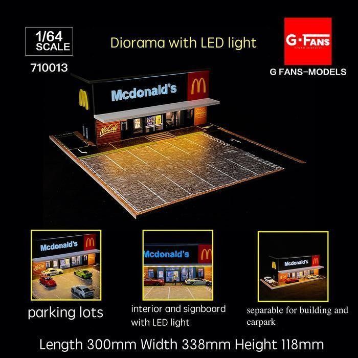 McDonald's Drive Thru Diorama 1/64 Cars with LED, Hobbies  Toys, Toys   Games on Carousell