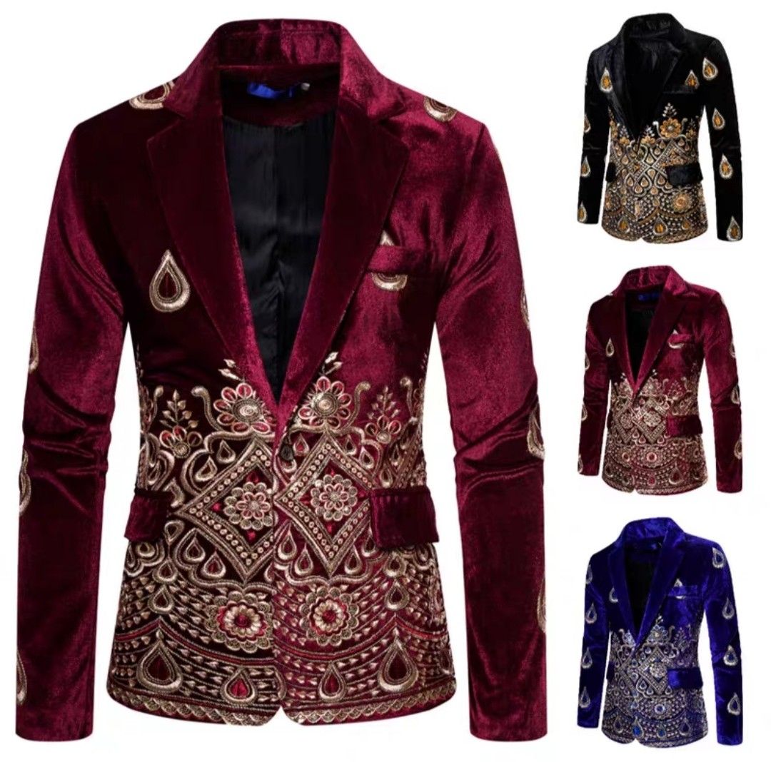 Maroon and gold hotsell blazer