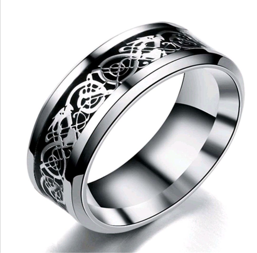 Men s ace ring Men s pattern ring silver Men s pattern ring