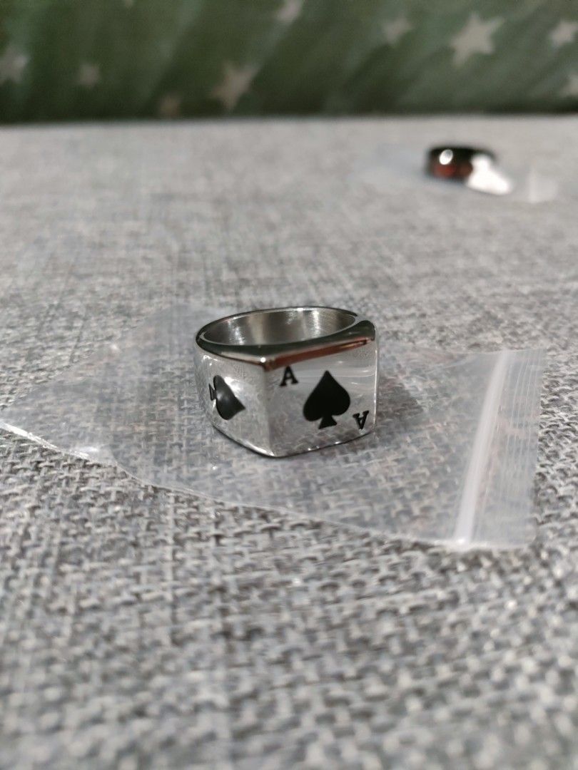 Mens ace of spades ring hot sale