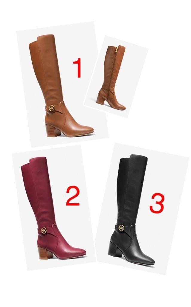 Michael Kors Carmen Faux / Synthetic Leather Boots., Fesyen Wanita, Sepatu  di Carousell