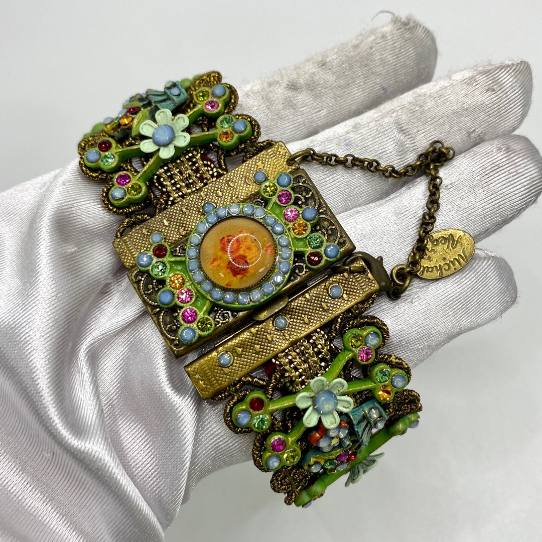 Michal Negrin ゴールド フラワーブレスレット MICHAL NEGRIN FLORAL BRACELET 227017082 %, Women's Fashion