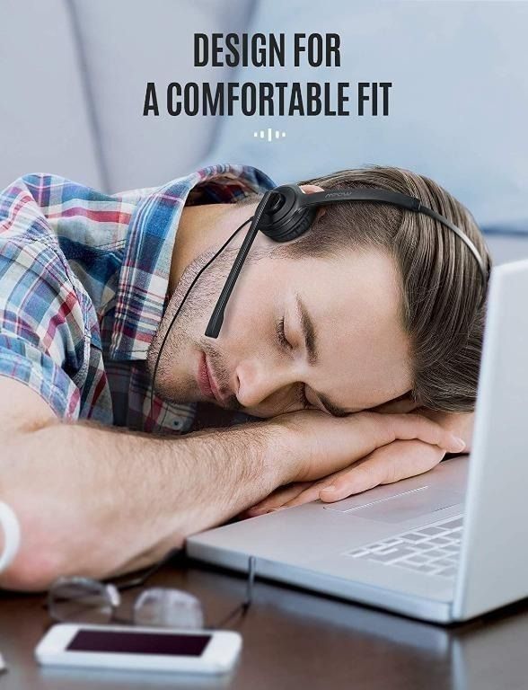 Mpow SingleSided USB Headset with Microphone,270 Degree Boom Mic for