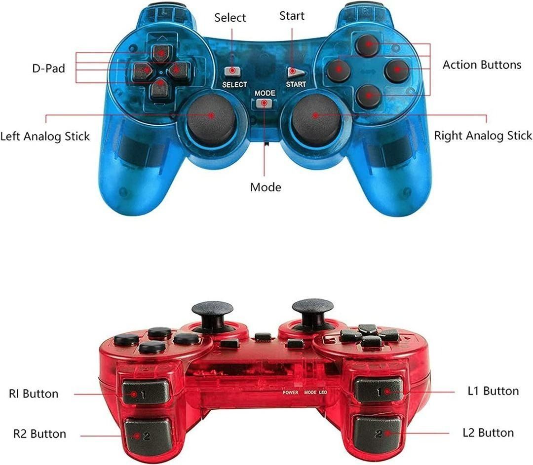 New Arrival! Wireless Controller for PS2,Builtin Dual Vibration 2.4G Gamepad Joystick