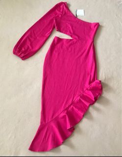 New with Tag - One Shoulder Fuchsia Dress Size 12