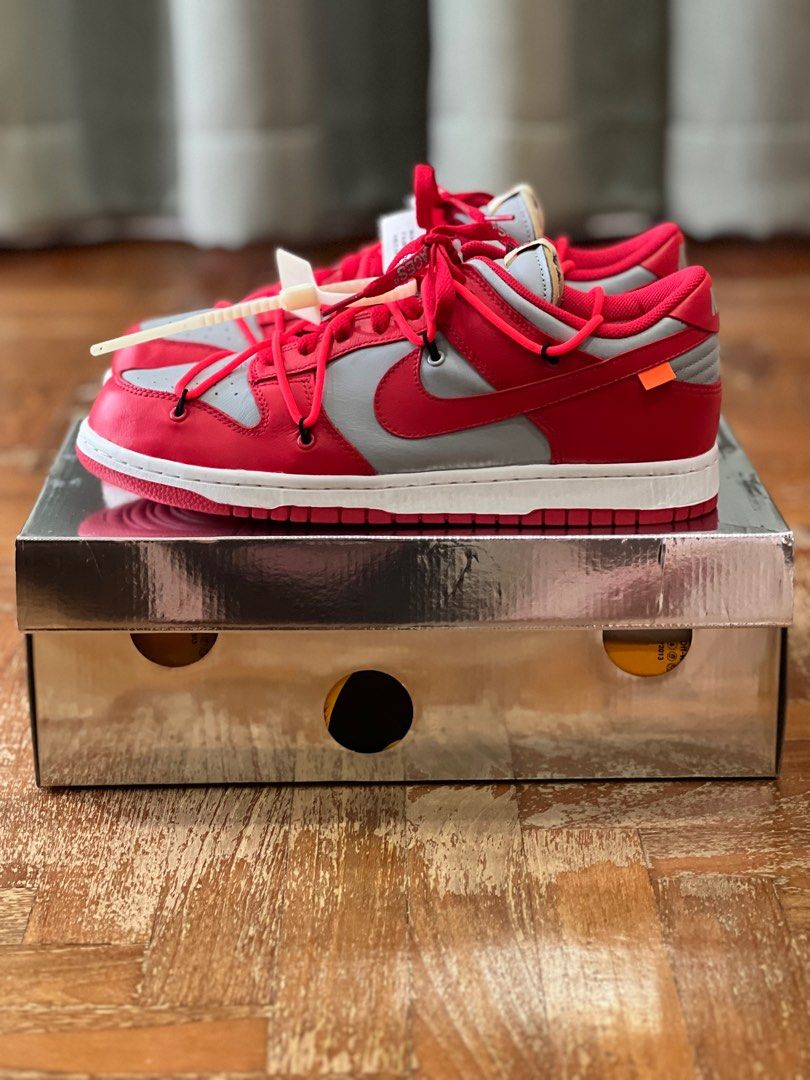 Off white x nike dunk low university red release date clearance
