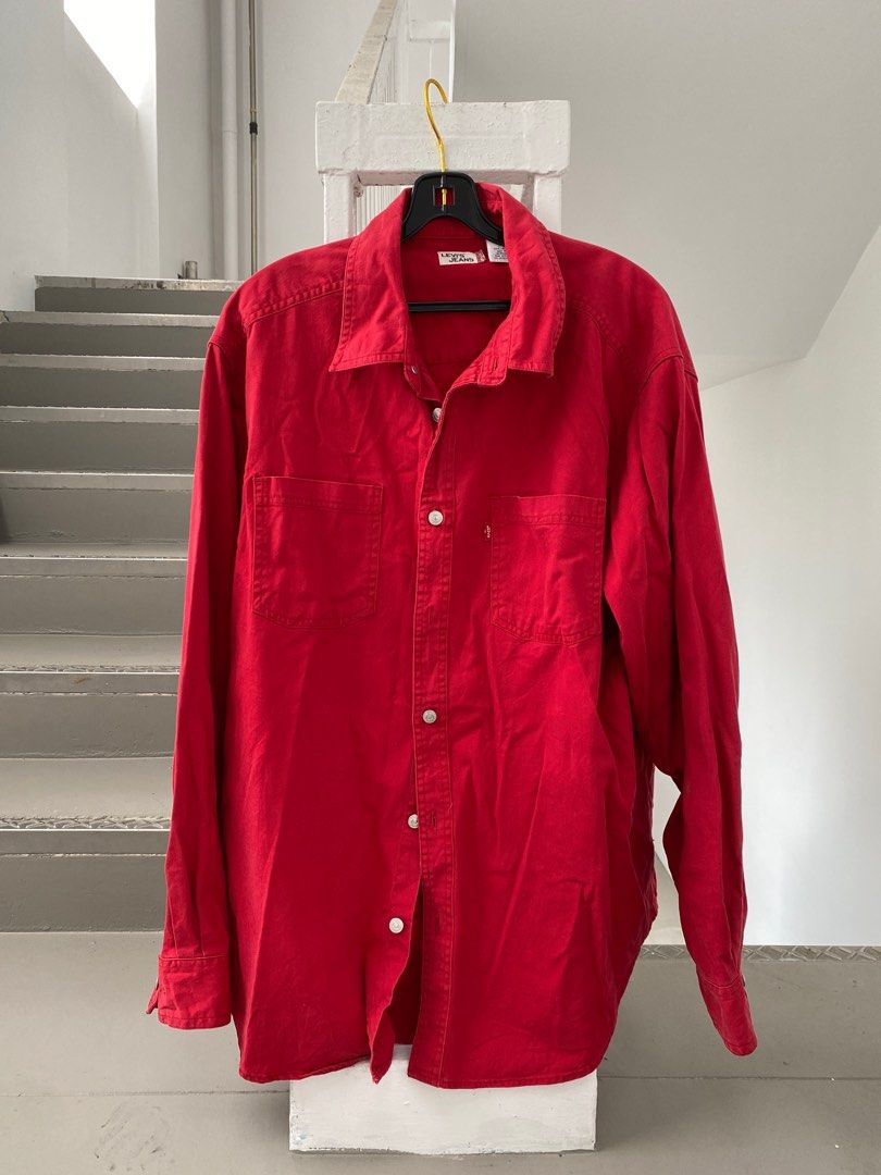 Red jeans new arrivals shirt