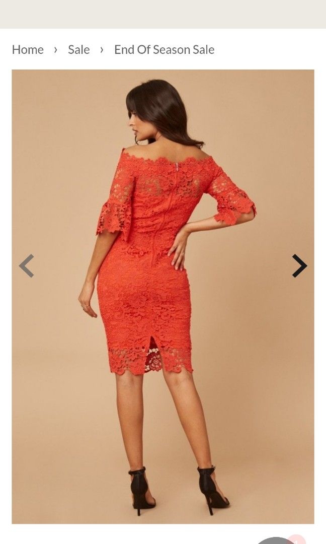 Paper dolls london flaming orange lace dress