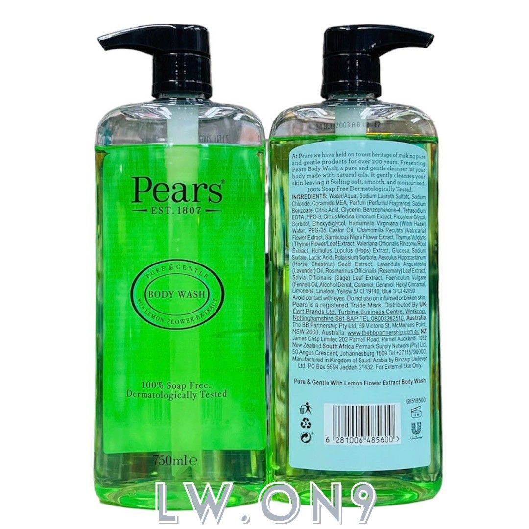 PEARS PURE & GENTLE BODY WASH 100 SOAP FREE DERMATOLOGICALLY TESTED