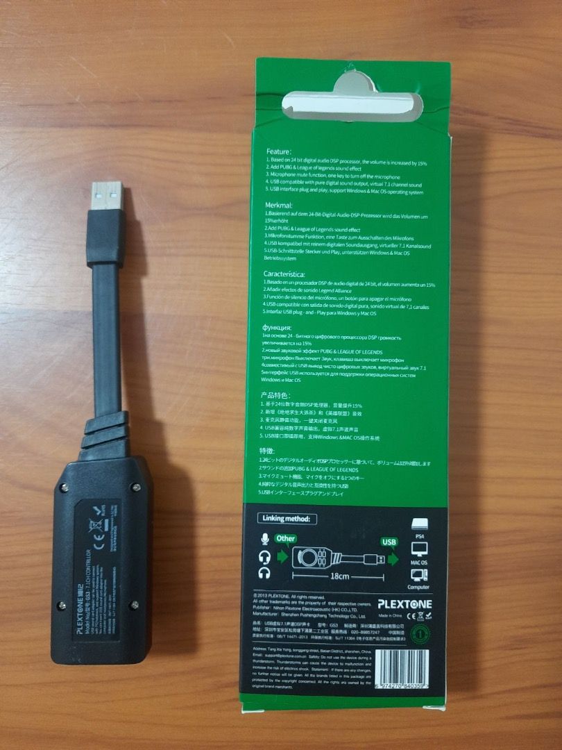 Plextone USB DSP Sound Card GS3 Mark II, Audio, Other Audio Equipment