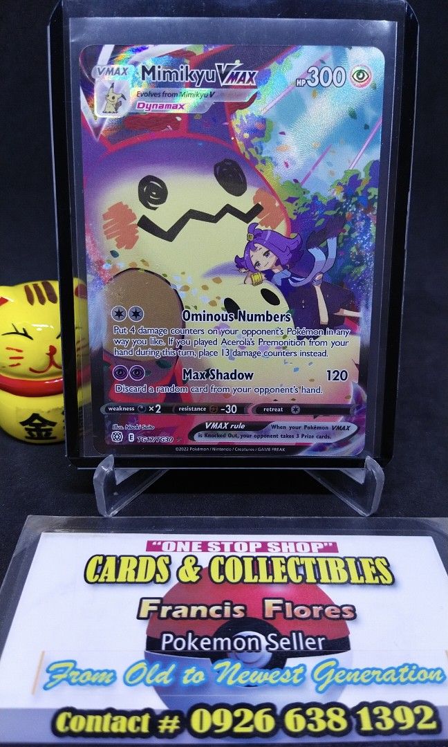 Pokemon Card Mimikyu Vmax Tg17 Full Art Swsh Brilliant Stars Year 2022 Mint 2nd 