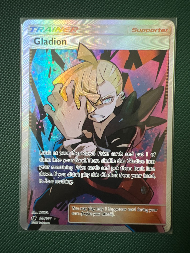 Pokemon Gladion Full Art Trainer Official Ptcg Sun Moon Hobbies Toys Toys Games On Carousell