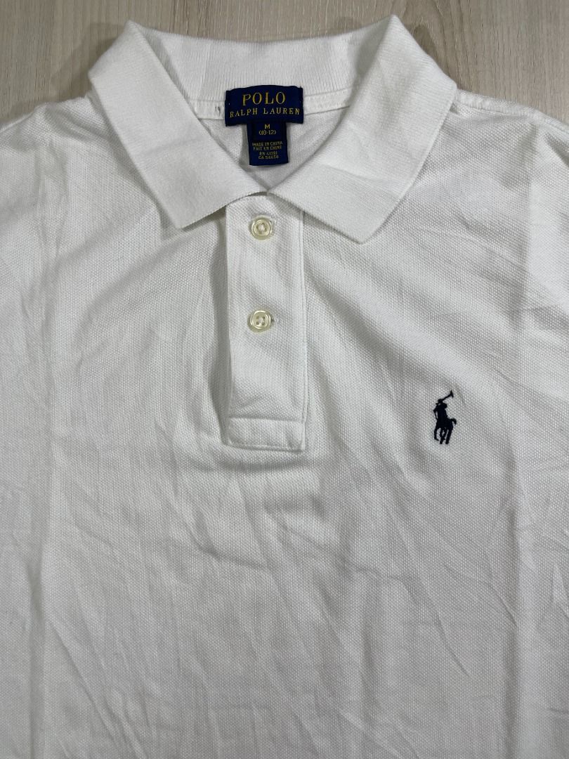 Polo Ralph Lauren Youth White Collar Tee #CG Used, Men's Fashion, Tops &  Sets, Tshirts & Polo Shirts on Carousell