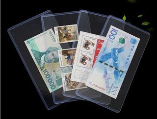 PVC (High-Transparency) Plastic Hard Rubber Case For Banknote & stamps (Pocket Dimension: 19.5 x 10.6 cm) Price For one Unit