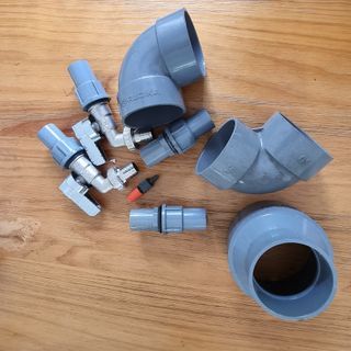 PVC water pipes and fittings