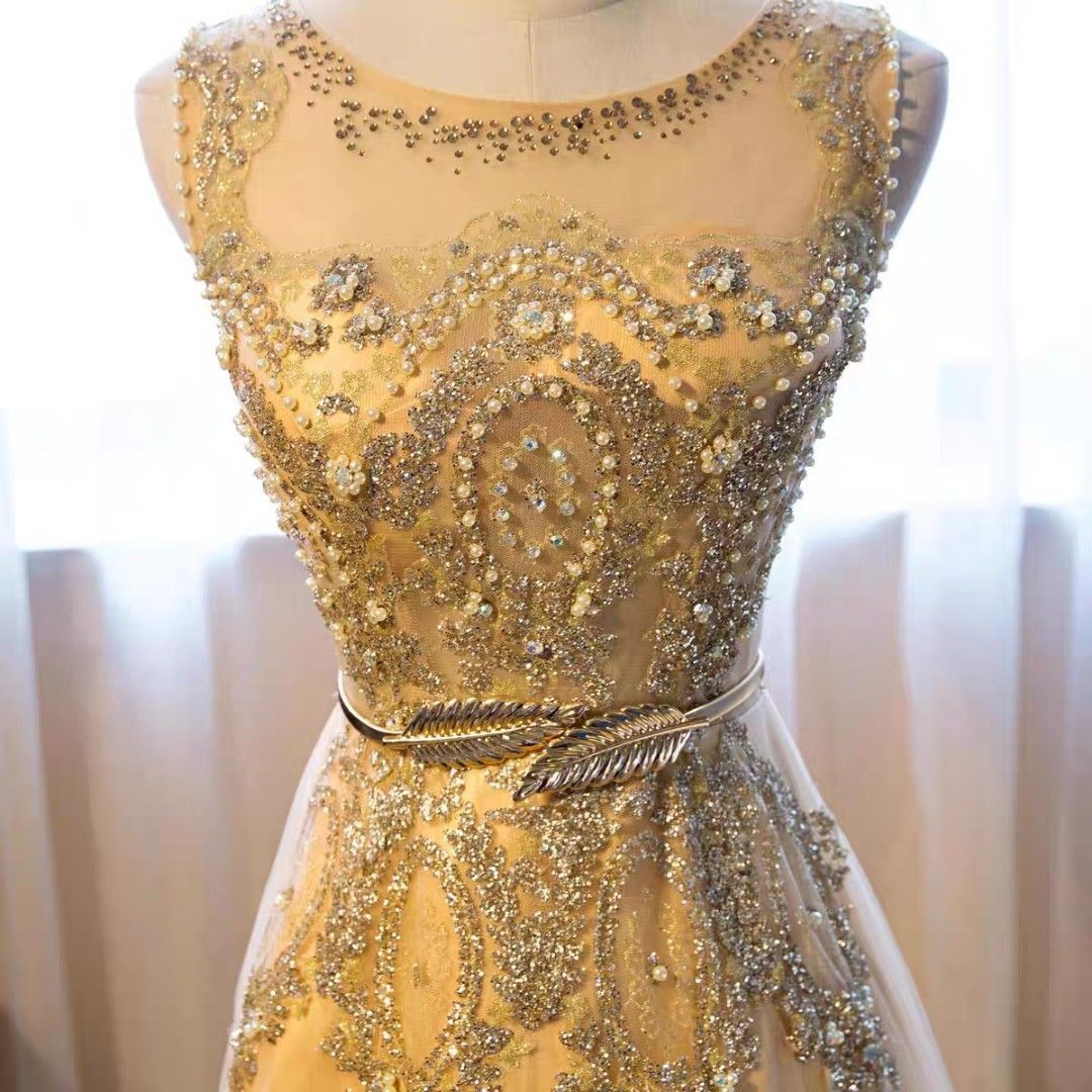 Glamorous gold dress top