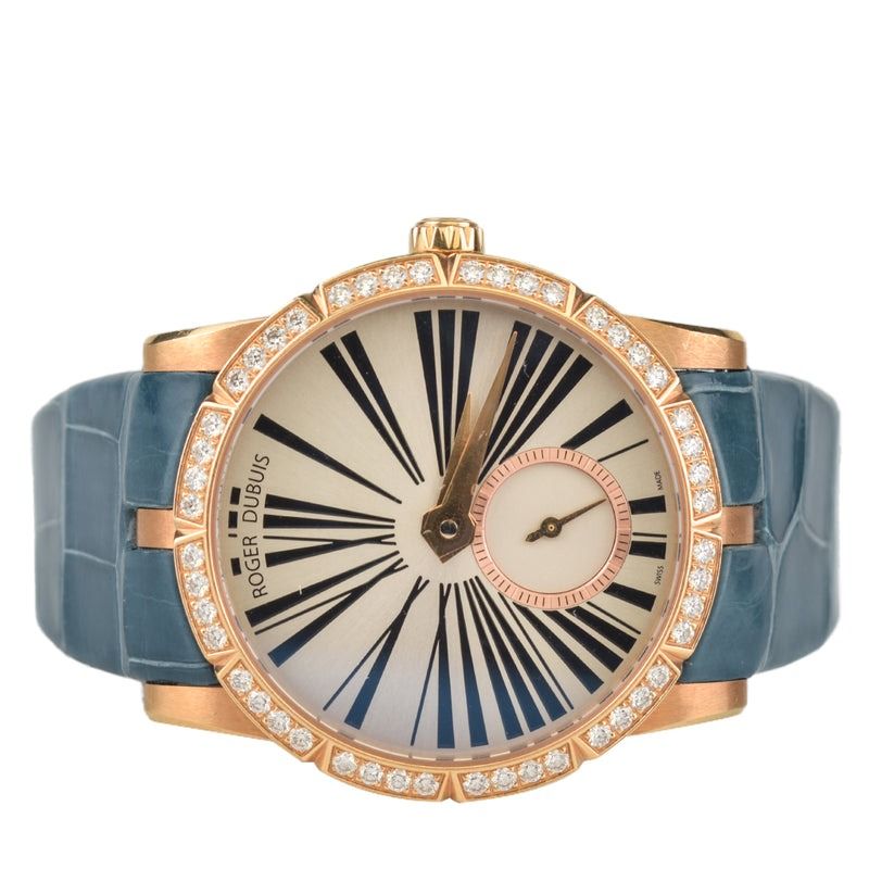 Roger Dubuis Excalibur 36mm Ladies Watch Diamond Gold Croc