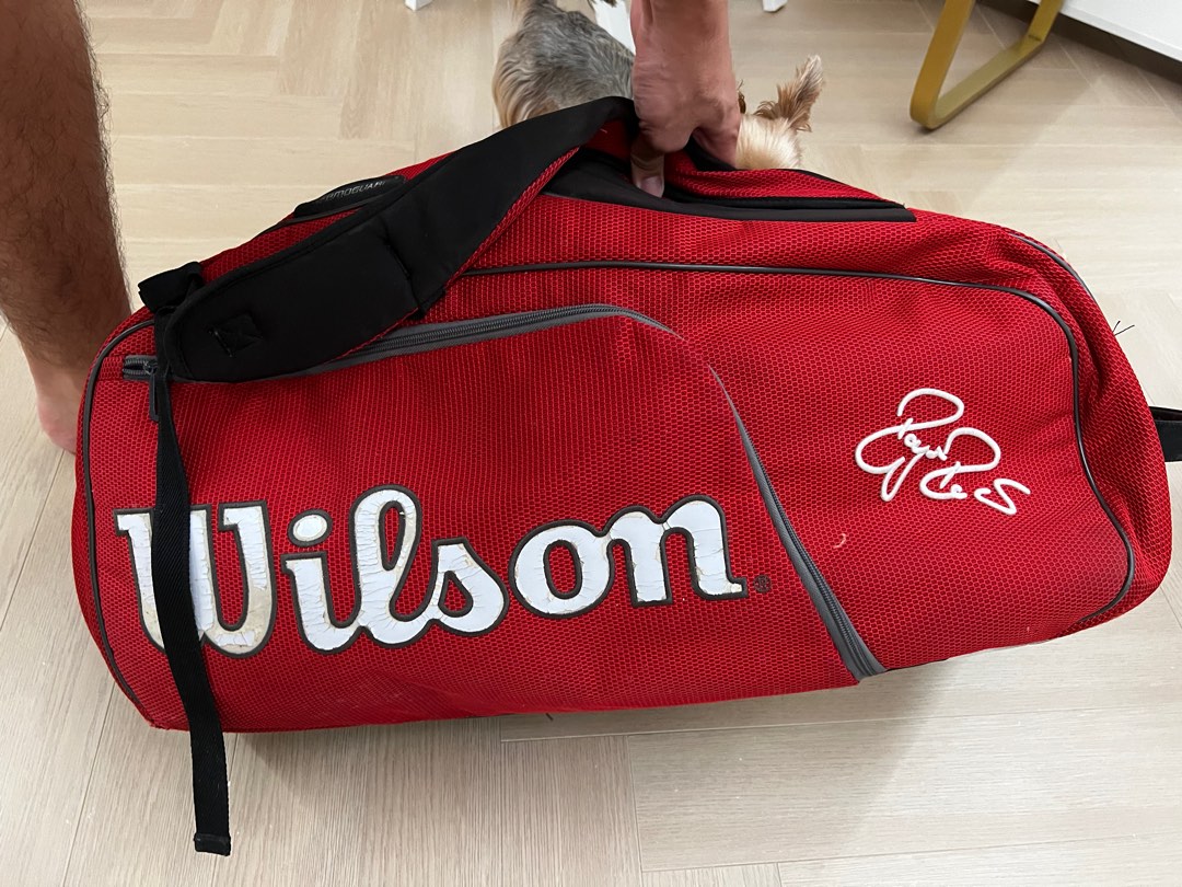 Roger Federer Wilson 12 racket tennis bag, Sports Equipment, Sports