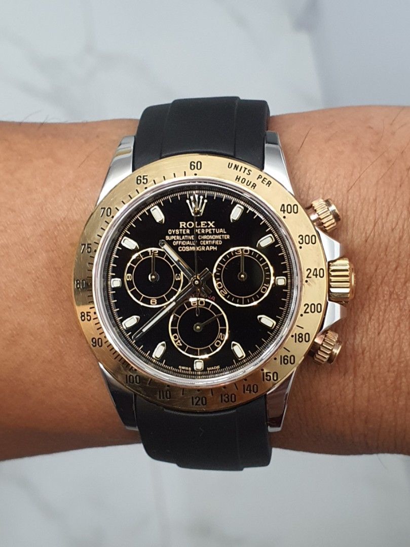 Gold daytona rubber strap cheap