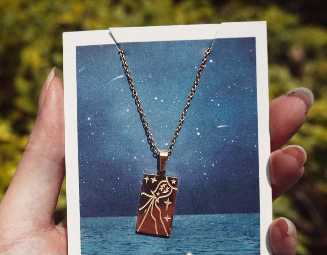 Gold plated new arrivals engraved necklace