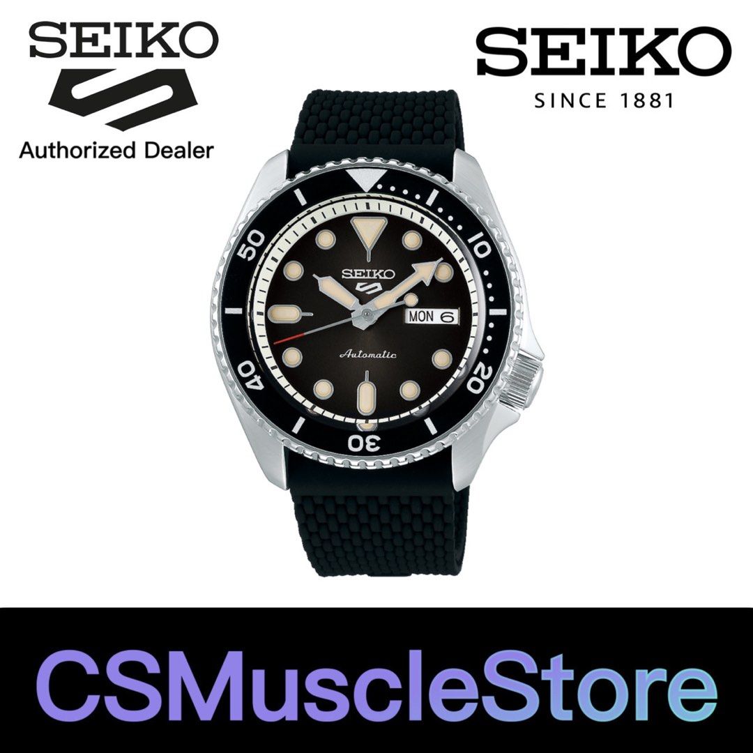 SEIKO 5 Sports Superman Automatic Black Dial Hardlex Crystal Black Silicone  Strap Men's Watch SRPD73K2, Men's Fashion, Watches & Accessories, Watches  on Carousell