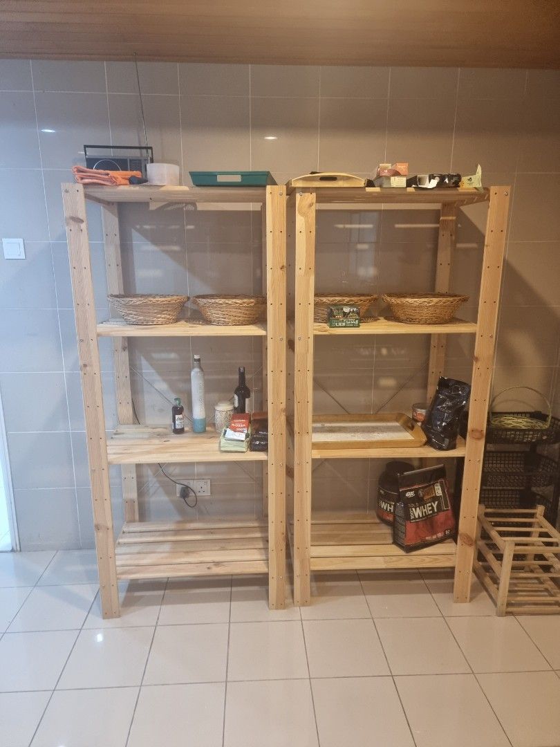 Set of 2 Ikea wooden shelf, Furniture & Home Living, Furniture, Shelves, & Racks on