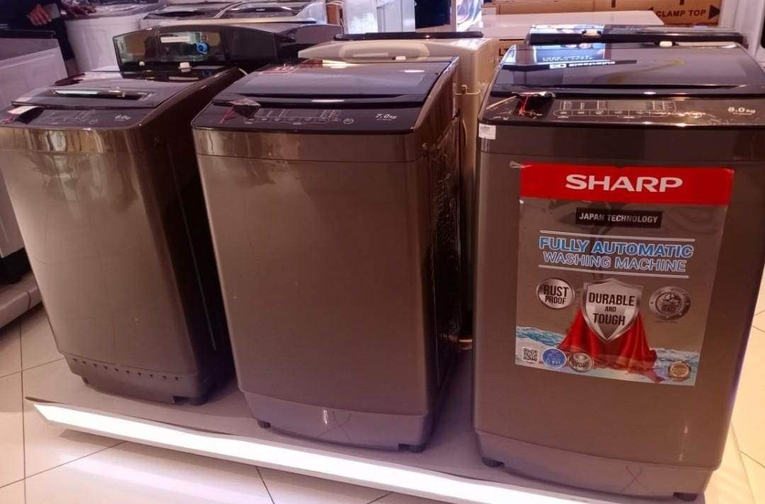 SHARP TOP LOAD AI DRY FUNCTION WASHING MACHINE (Category: Washing Machines and Dryers) located in Quezon City. Submitted by Dencio (Listing ID 1213653523, Image 2). Description: SALE!! SHARP TOP LOAD WASHING MACHINE Low Water Pressure Valve Tough and Durable Rust Proof Body Ai Dry Function ES-JN06A9(GY) 6.0KG-9,900 ES-JN07A9(GY) 7.0KG-10,800 ES-JN08A9(GY) 8.0KG-14,100 ES-JN09A9(GY) 9.0KG -15,500 ES-S95HP-GY 9.5KG-17,800 ES-JN105A9- 10KG-15,000 WA