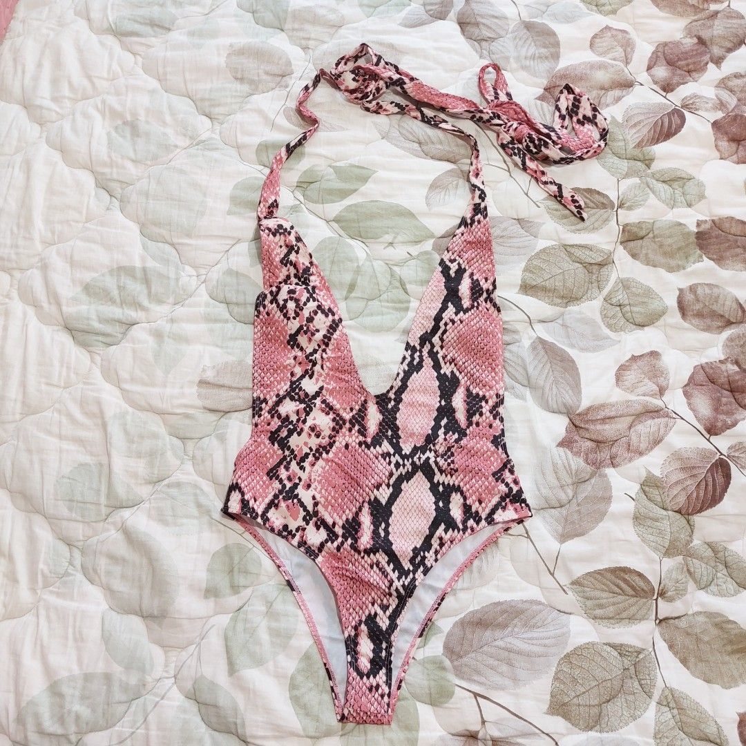 Pink snakeskin one piece hotsell