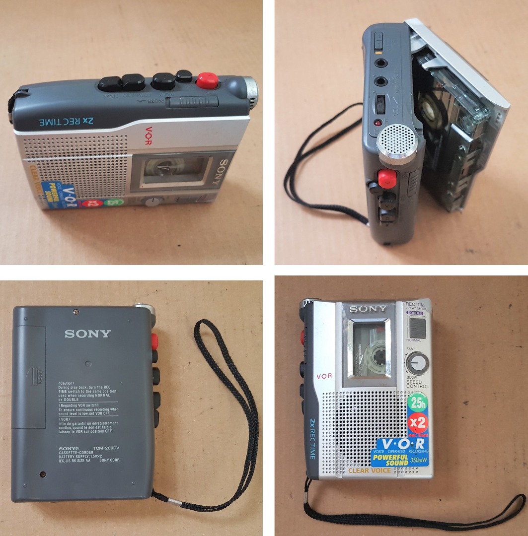 Sony TCM200DV Standard Cassette Voice Recorder, Portable Cassette Tape
