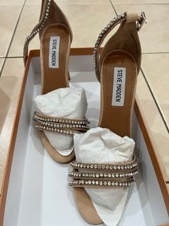 Steve Madden Jeweled Suede Sandals 4 inch Size US 7.5 / EUR 38