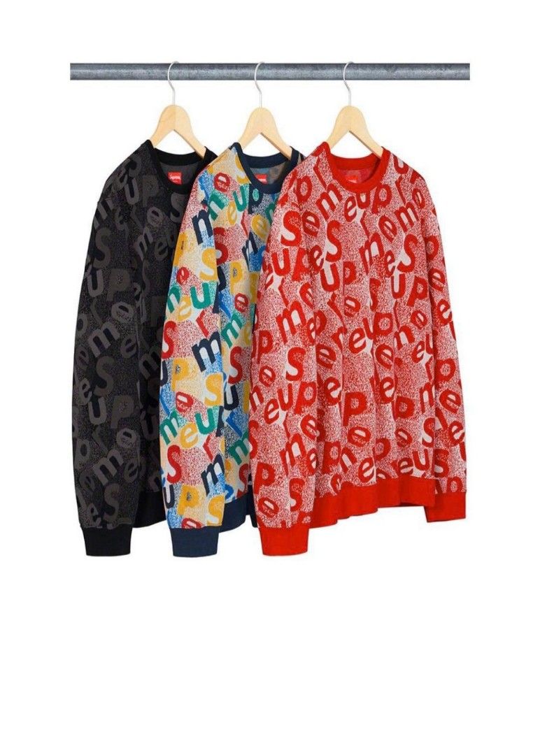 Crewneck Red Supreme Scatter Text Crewneck Supreme Scatter Text