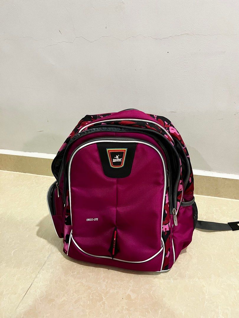 Swan school bag ergolite spine protection, Women's Fashion, Bags & Wallets, Shoulder Bags on