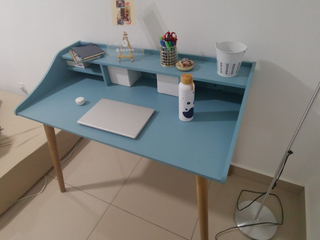 Table, Desk, Study Table, Study Desk, Office Desk, Office Table, Blue