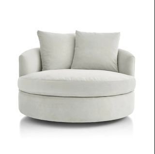 Crate & Barrel Tillie Grande Swivel Chair Round Sofa Chaise