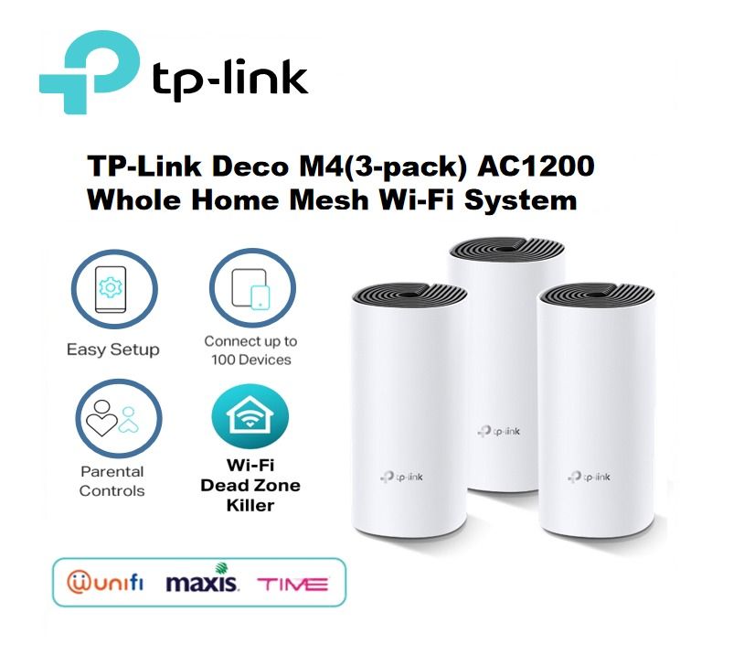 TP-Link Deco M4 AC1200 Mesh Wifi Router System (3 Packs)