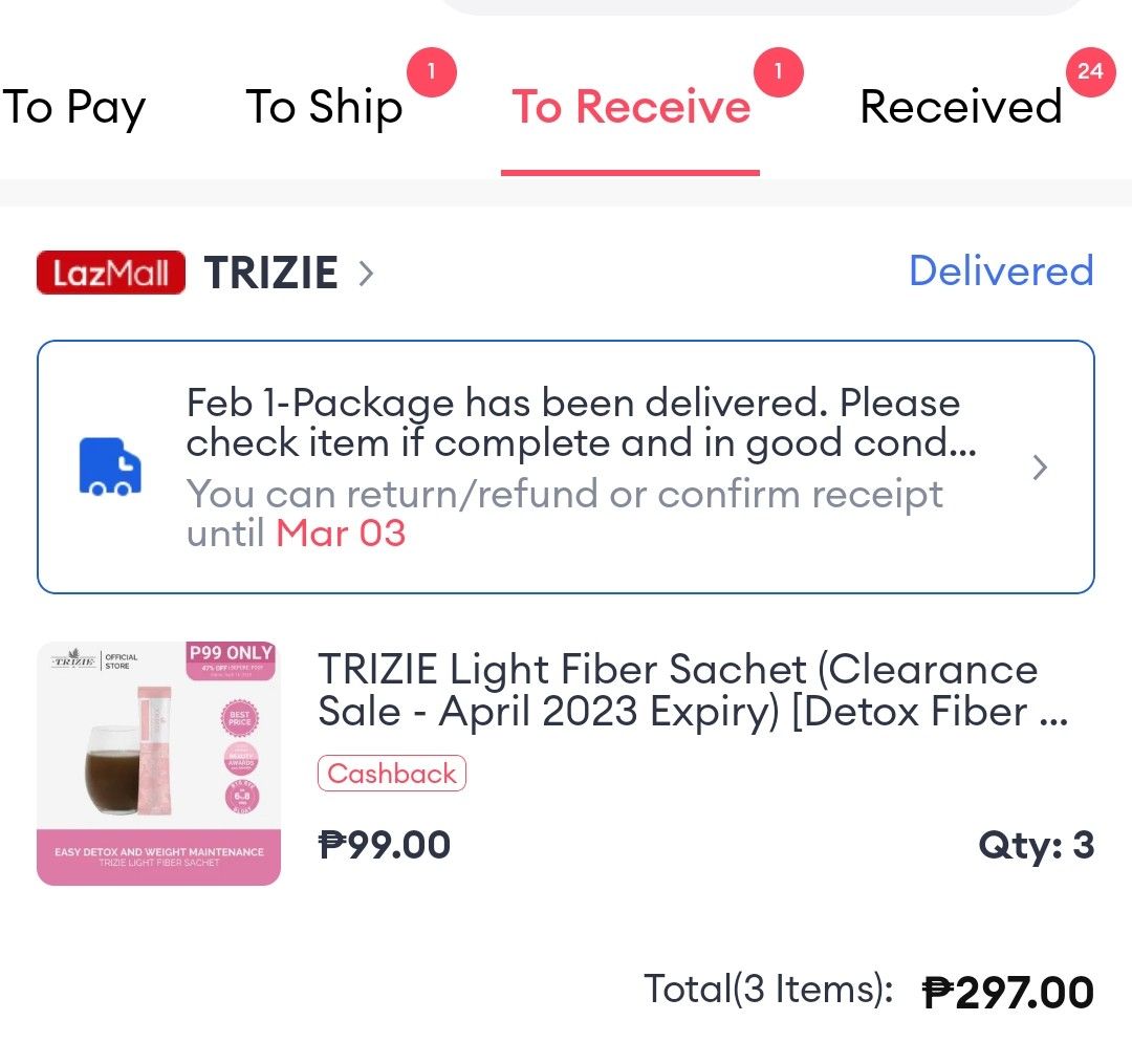 TRIZIE Light Fiber Sachet (2pcs) Expiration date APR 16,2023, Food