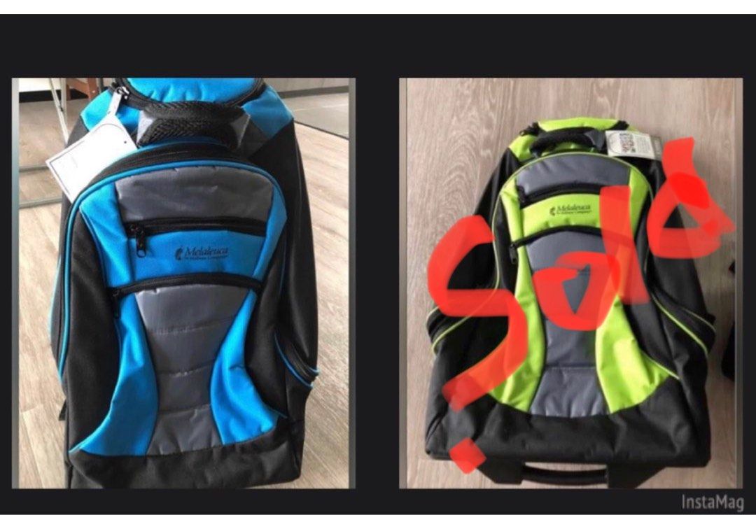 Trolley bag with Wheels (Category: Backpacks) located in Singapore. Submitted by pin_na (Listing ID 1189190332, Image 1). Description: Brand new $45 each. Blue only Measurement at the last picture Self collection at Bukit Panjang. .