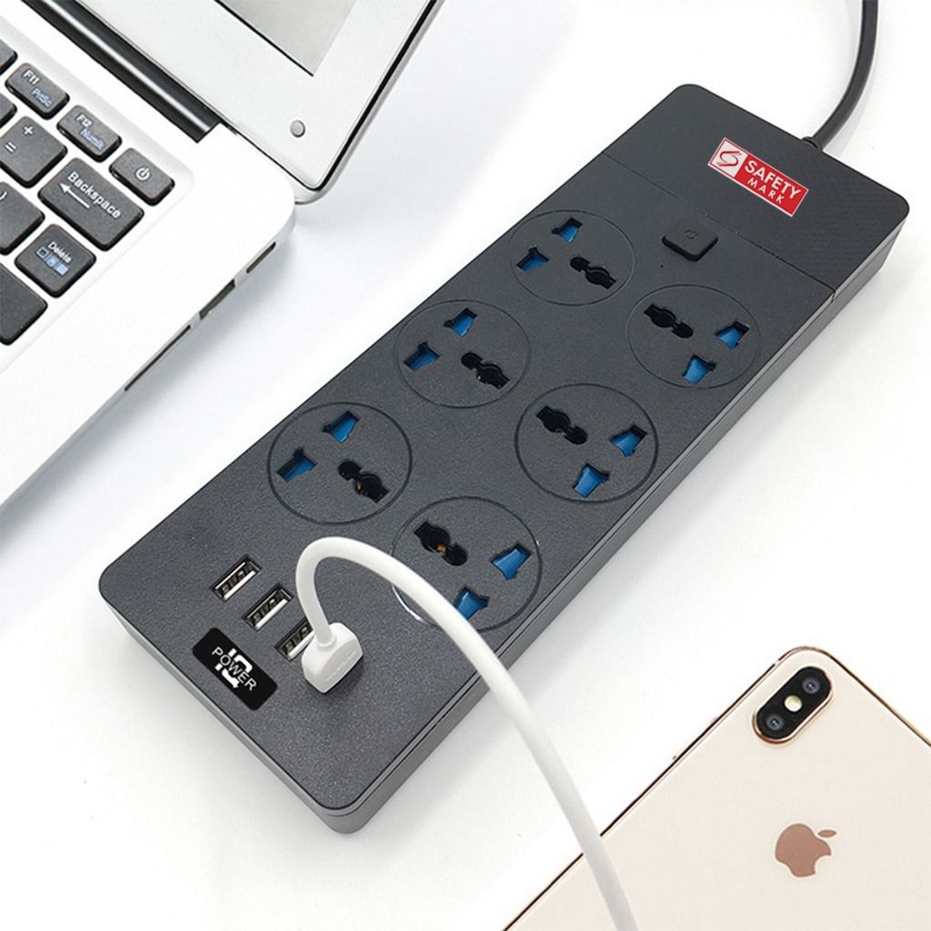 Universal Power Socket Extension With USB Ports Power Strip Surge ...