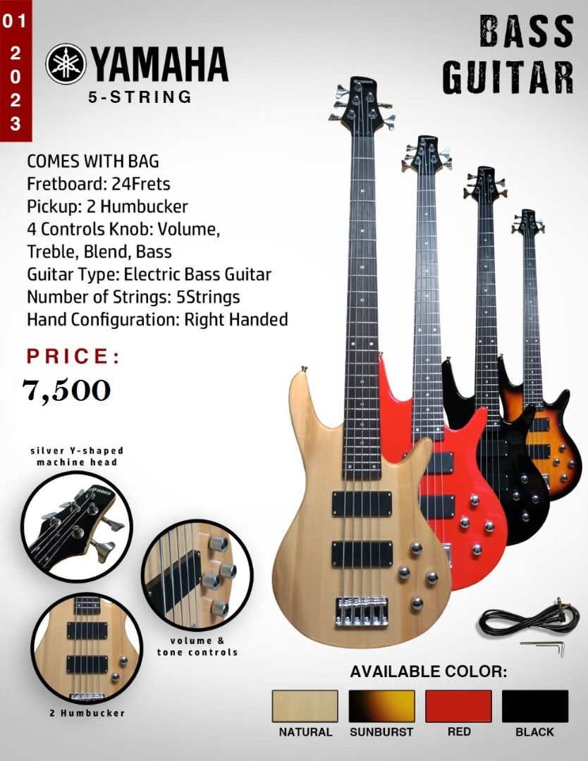 Yamaha Bass 5 Strings, Hobbies & Toys, Music & Media, Musical ...