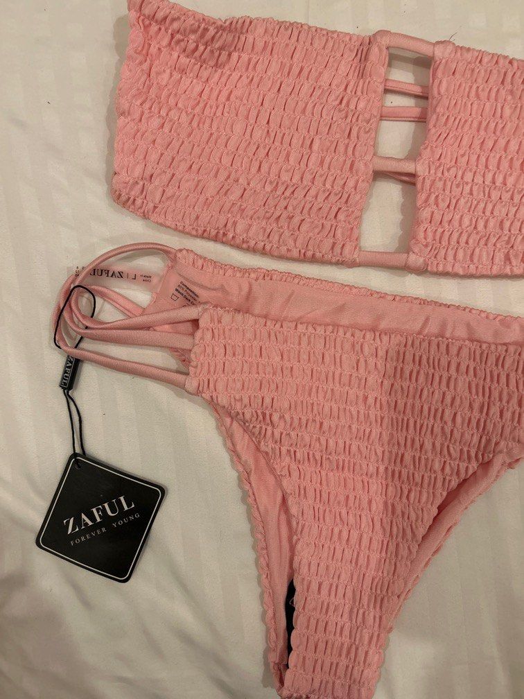 Zaful baby pink bikini, Women's Fashion, Swimwear, Bikinis & Swimsuits