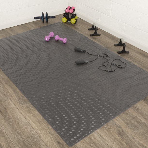 Puzzle Exercise Mat Gym Flooring Mat Interlocking Foam Floor Mats EVA Foam  Floor Tiles for Home Gym Equipment Workouts Anti Skid Shock Absorbent  60cmx60cmx2.5cm 
