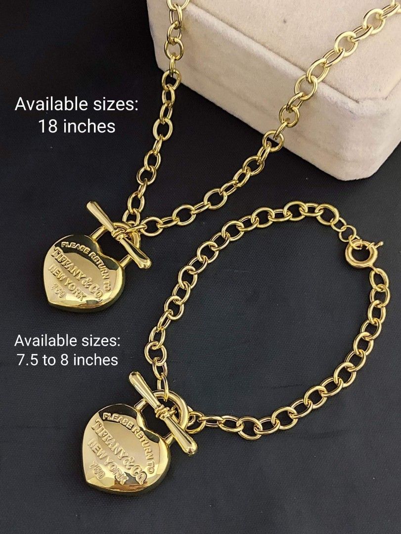 Gold tiffany top necklace heart