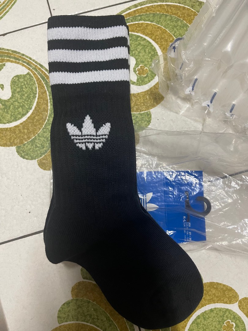 2 PAIRS ADIDAS Black Solid Crew Socks Authentic Men s Fashion