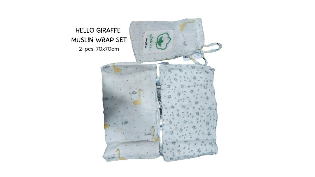 2pk Baby Muslin Wrap Set 70x70cm, Babies & Kids, Babies & Kids Fashion