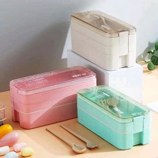 ￼3 Layers Wheat Straw Lunch Box 900ML japanese lunch box style Food Fruit Container Storage Portable
RS 95